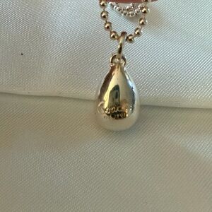 Y2K Coach Teardrop Pendant Necklace, 925 Sterling Silver
